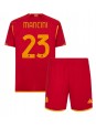 AS Roma Gianluca Mancini #23 Domácí dres pro děti 2023-24 Krátký Rukáv (+ trenýrky)